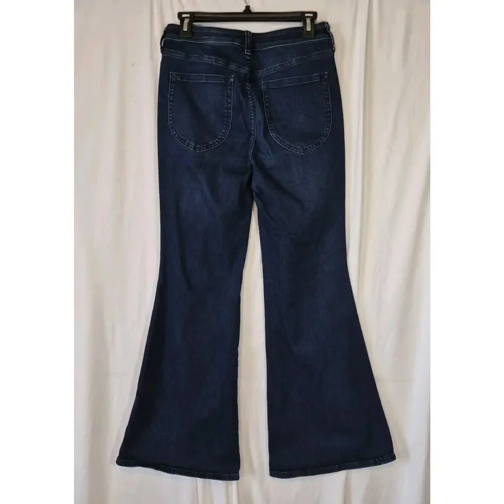 Free People We The Free Wide Leg Flare Cotton Blend Jeans 29